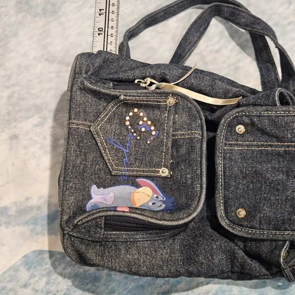 Disney‎ Eeyore Denim Mini Backpack Y2K Style Adjustable Straps